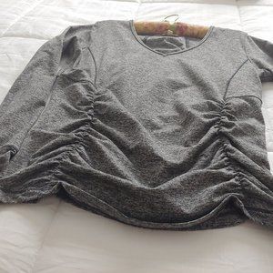V-neck gray lightweight top